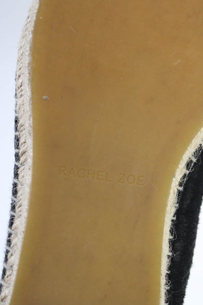 Rachel Zoe Womens Pony Hair Espadrille Texture Darted Slip-On Flats Black Size 7