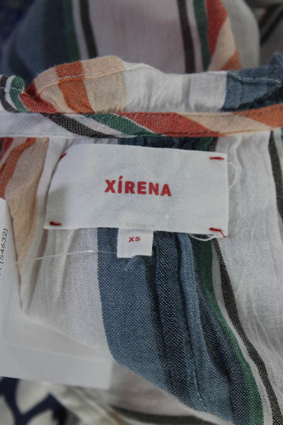 Xirena Women's Cotton Striped Spaghetti Strap Blouse Multicolor Size XS