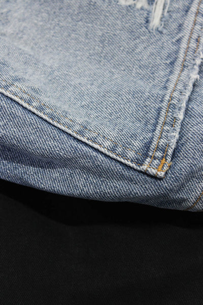 Pistola Zara Womens Denim Cut Off Shorts Jeans Pants Blue Black Size 28 4 Lot 2