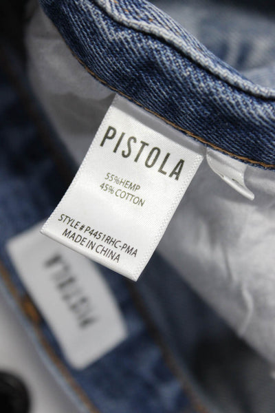 Pistola Zara Womens Denim Cut Off Shorts Jeans Pants Blue Black Size 28 4 Lot 2