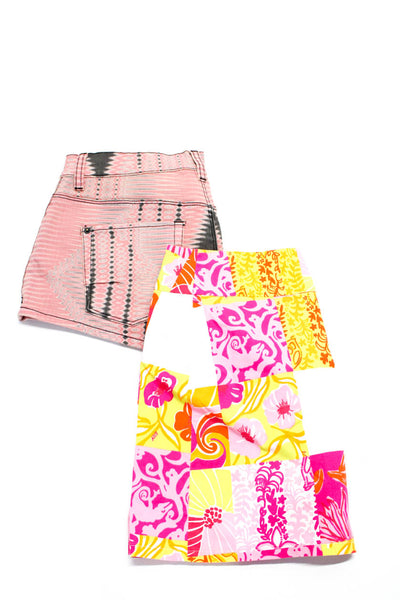 Ksubi Women's Four Pockets Abstract Print Short Pink Size 29 Lot 2
