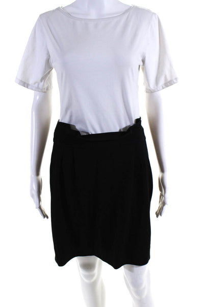 Kate Spade New York Womens Pleated Front Mini Skirt Black Size 12