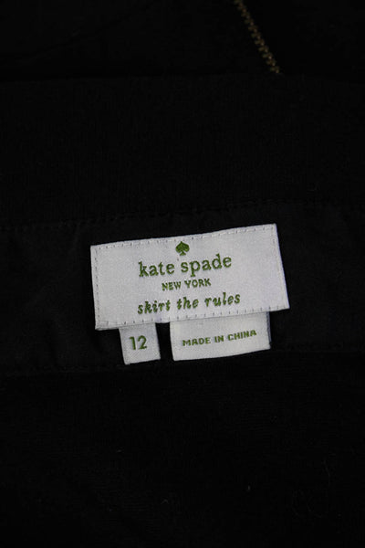 Kate Spade New York Womens Pleated Front Mini Skirt Black Size 12