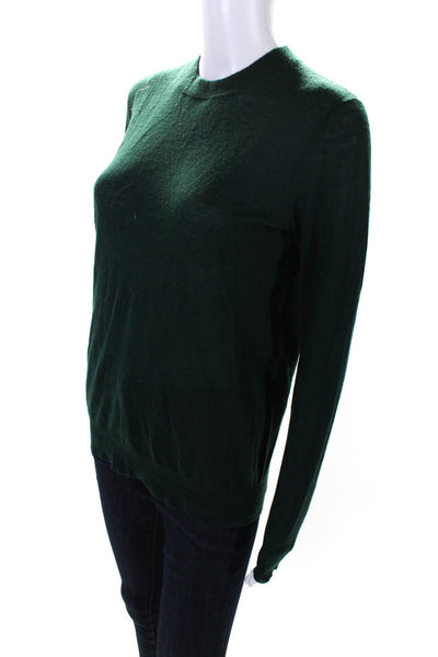 Joseph Womens Cotton Thin-Knit Crewneck Long Sleeve Shirt Forest Green Size M