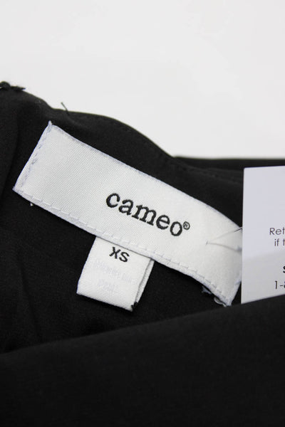 Cameo Womens Crepe Lace Split Side Seams Mid Rise Dress Shorts Black Size XS