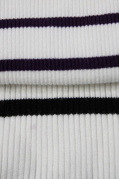 Habitual Girls Ruffled Long Sleeved Sweaters White Black Purple Size 10 Lot 2