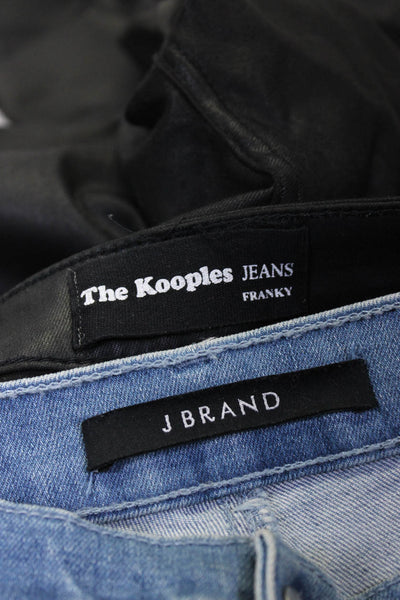 J Brand The Kooples Womens Braided Side Buttoned Skinny Jeans Blue Size 28 Lot 2