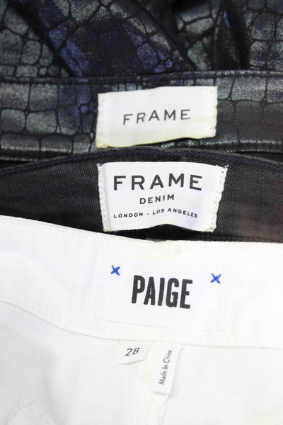 Frame Paige Womens Distress Hem Skinny Jeans Pants Shorts Black Size 28 29 Lot 3