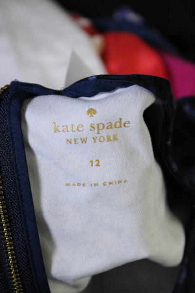 Kate Spade Women's Round Neck 3/4 Sleeves A-Line Midi Dress Animal Print Size 12