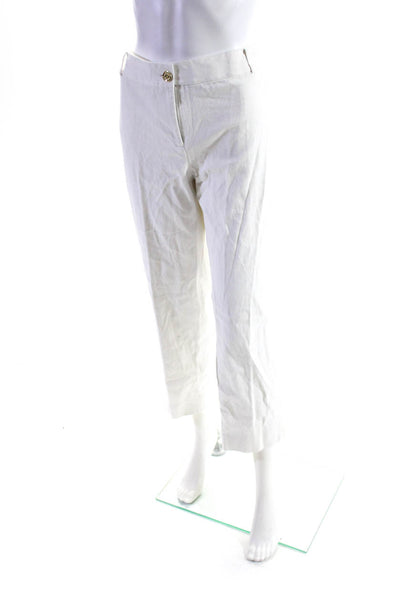 Kate Spade Women's Flat Front Straight Leg Dress Pant White Size 12