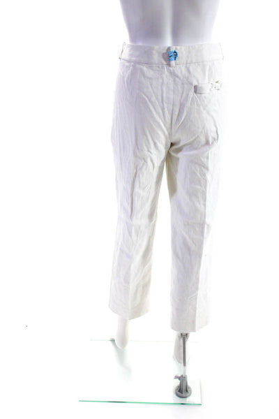 Kate Spade Women's Flat Front Straight Leg Dress Pant White Size 12