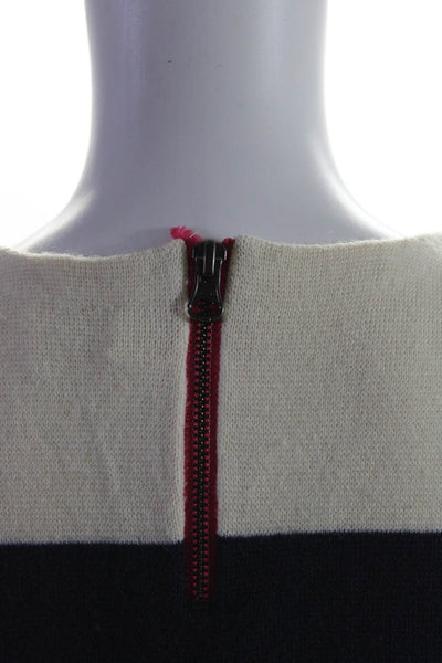 Kate Spade Women's Round Neck Short Sleeves Embellish Sweater Striped Size L