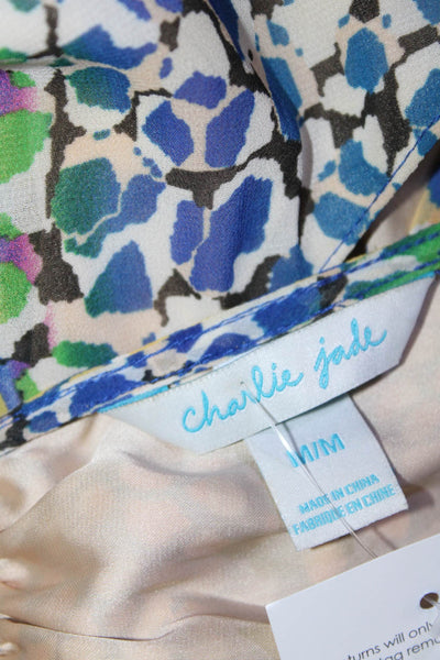 Charlie Jade Womens Beaded Sleeveless Halter Maxi Dress Multicolor Size M