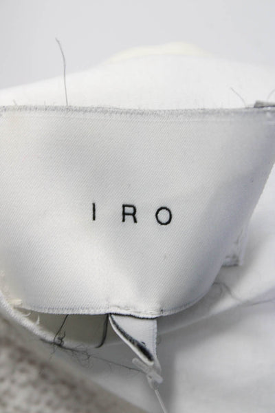 IRO Womens Patchwork Mesh Texture Zipped Long Sleeve Cardigan White Size EUR36