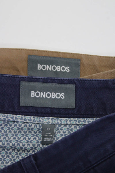 Bonobos Mens Cotton Buttoned Flat Front Casual Shorts Navy Size EUR35 Lot 2