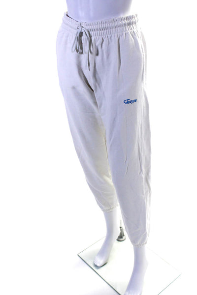Apres Sport x Tea You Womens Cotton Drawstring Jogger Sweatpants White Size S