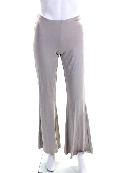 D Exterior Womens Jersey Knit Elastic Waist Mid-Rise Flared Pants Beige Size S