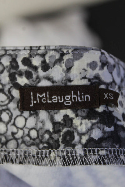 J. McLaughlin Women's Abstract Print Side Gathered Sheath Dress Gray Size XS