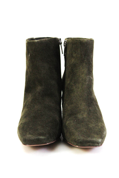 Vince Camuto Womens Suede Zip Up Laiklen Ankle Boots Green Size 6.5 Medium