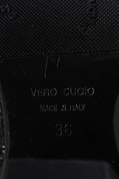 Vero Cuoio Women's Round Toe Zip Side Glitter Ankle Bootie Black Size 6