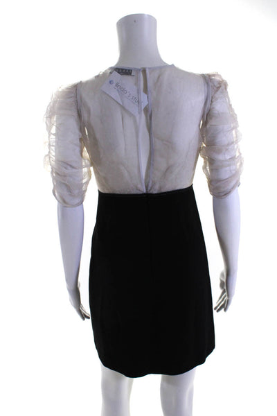 Sandro Women's Sheer Bust Short Sleeve A-Line Dress Black Size 1