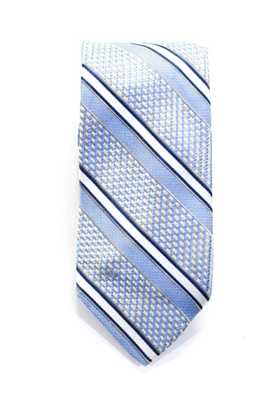 Valentino Men's Silk Striped Print Tie Blue
