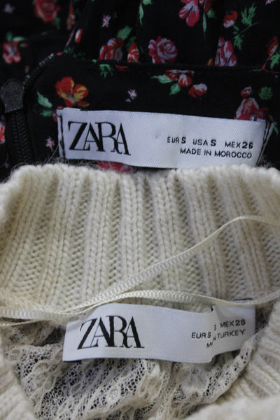 Zara Womens Sweater Top Dress Beige Size S Lot 2