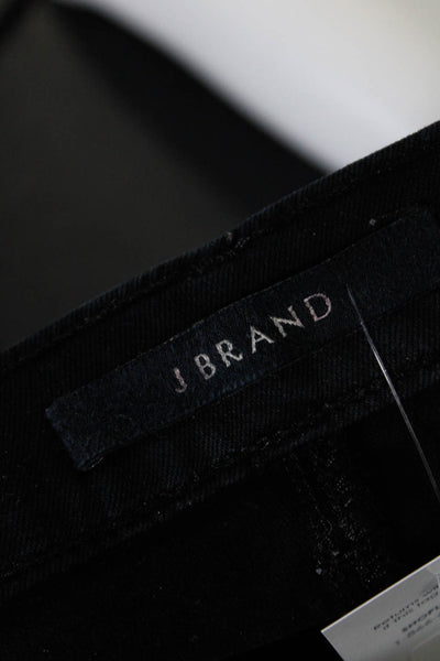 J Brand Womens Stretch Denim Mid Rise Slim Cut Off Jeans Pants Black Size 25