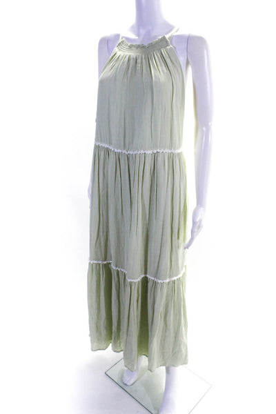 Rachel Zoe Women's Halter Neck Tiered Maxi Dress Mint Green Size 8