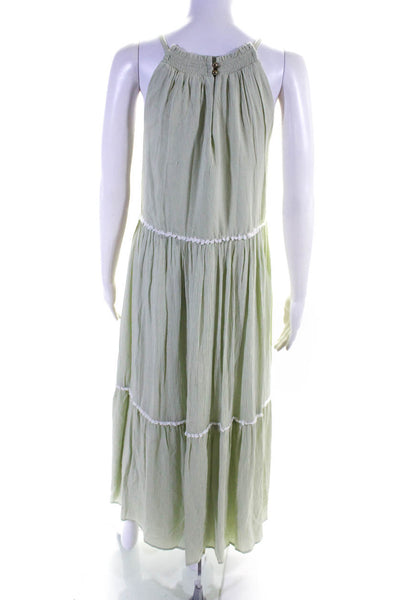 Rachel Zoe Women's Halter Neck Tiered Maxi Dress Mint Green Size 8