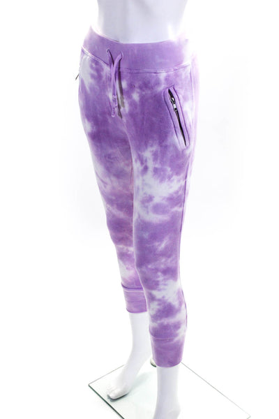 Sincerely Jules Womens Cotton Tie-Dye Tapered Sweatpants Purple White Size 2XS
