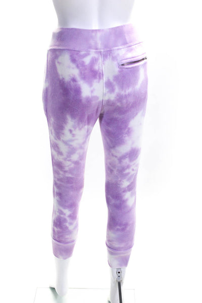 Sincerely Jules Womens Cotton Tie-Dye Tapered Sweatpants Purple White Size 2XS