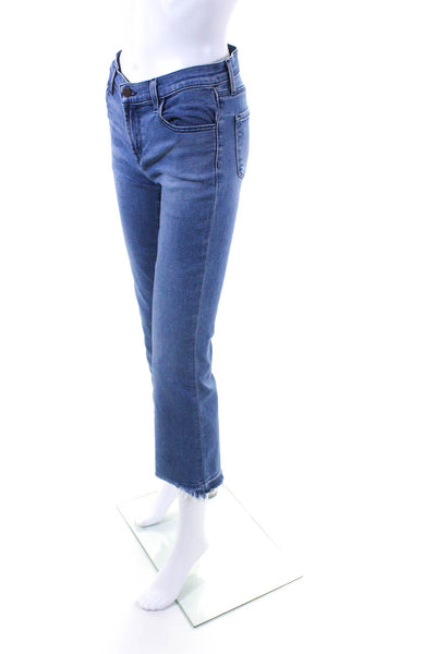 J Brand Women's Raw Hem Medium Wash  Bootcut Jeans Blue Size 25