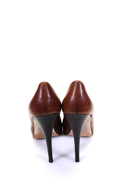 Dolce Vita Womens Brown Leather High Heels Pumps Shoes Size 7