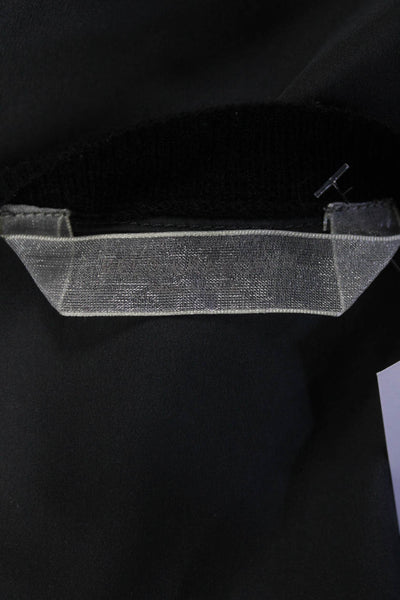 Reed Krakoff Womens Thin Knit Paneled Long Sleeved Cardigan Black Gray Size XS