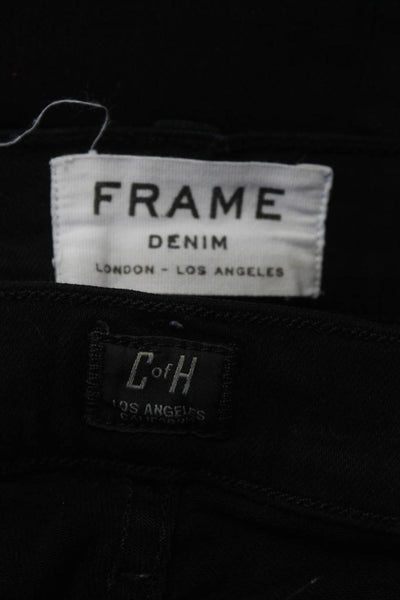 Frame Denim C of H Womens Low Rise Denim Skinny Jeans Black Size 25 27 Lot 2
