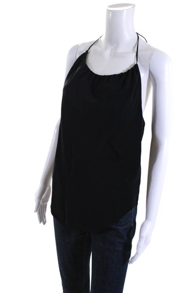 Rag & Bone Womens Silk Asymmetrical Halter Top Black Size Small