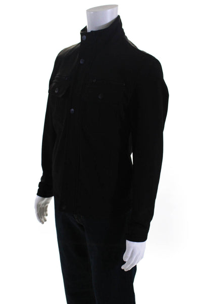 Michael Kors Mens Insulated Mock Neck Zip Up Cargo Pockets Jacket Black Size S