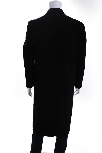 Gianfranco Ruffini Womens Wool Double Breasted Long Pea Coat Black Size 38