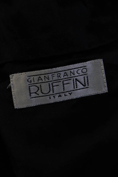 Gianfranco Ruffini Womens Wool Double Breasted Long Pea Coat Black Size 38