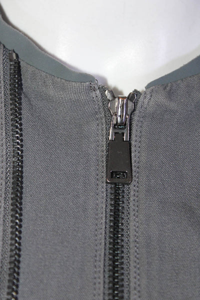 Elie Tahari Womens Zipped Long Sleeve Darted Long Sleeve Jacket Gray Size 6