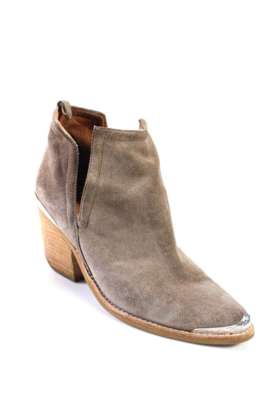 Jeffrey Campbell Women's Suede Pointed Slip On Ankle Booties Brown Size 8