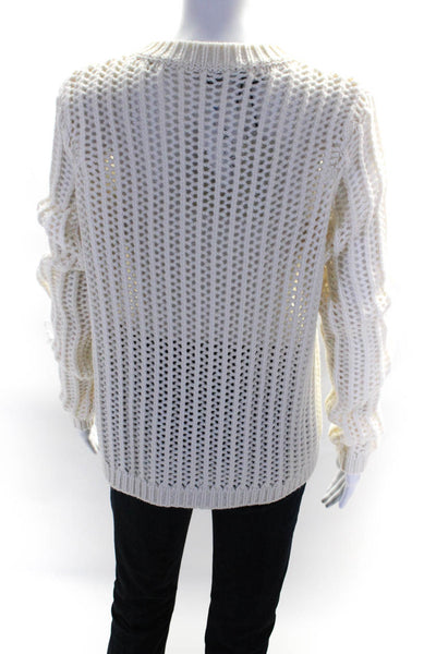 Gabriela Hearst Womens Cashmere Knit Crew Neck Long Sleeve Sweater Ivory Size S