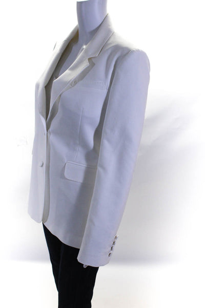 Gabriela Hearst Womens Cotton Top Stitched Two Button Blazer Jacket White Size 6