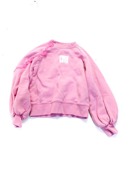 MSGM Girls Crewneck Long Sleeves Graphic Sweatshirt Pink Size 8