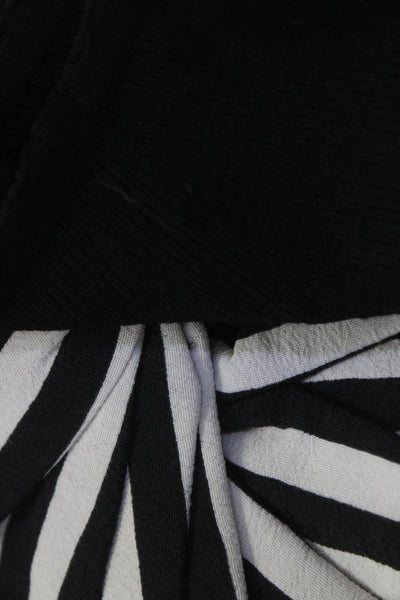 Lovers + Friends Zara Womens Black Striped Twist Front Crop Top Size S XS lot 2