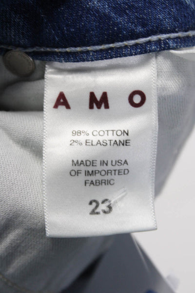 Amo Womens Tomboy Crop Jeans Air Blue Cotton Size 23