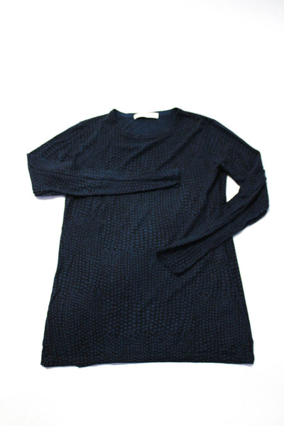 Kokun Womens Long Sleeve T-Shirt Top Blouse Blue Size M Lot 2