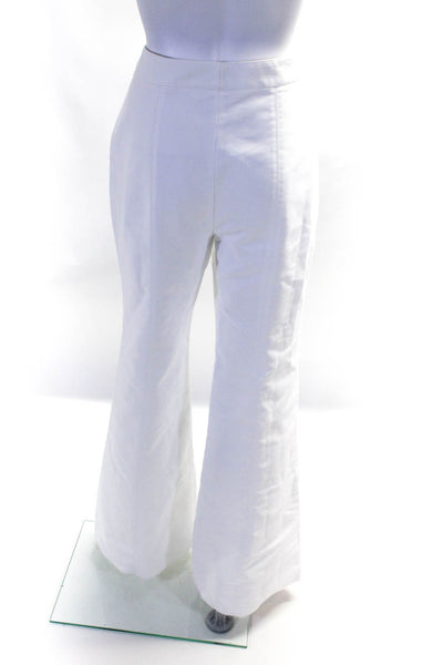 Gabriela Hearst Womens Cotton High Rise Wide Leg Pants Trousers White Size 44