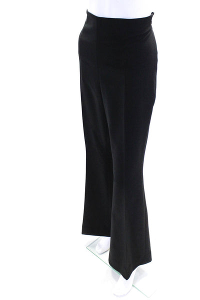 Akris Womens Wool Woven High Rise Zip Up Wide Leg Pants Trousers Black Size 8